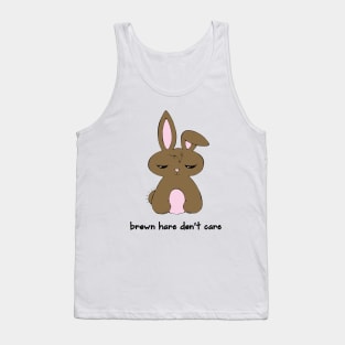 Brown Hare Don't Care - Kawaii Bunny Tank Top